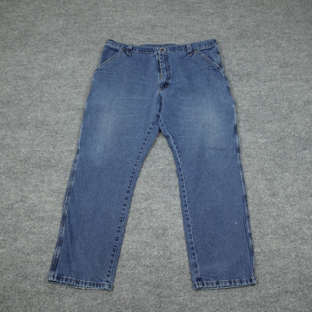 Wrangler Jeans Mens 40x30 Blue Carpenter Utility Relaxed Fit Stretch Workwear